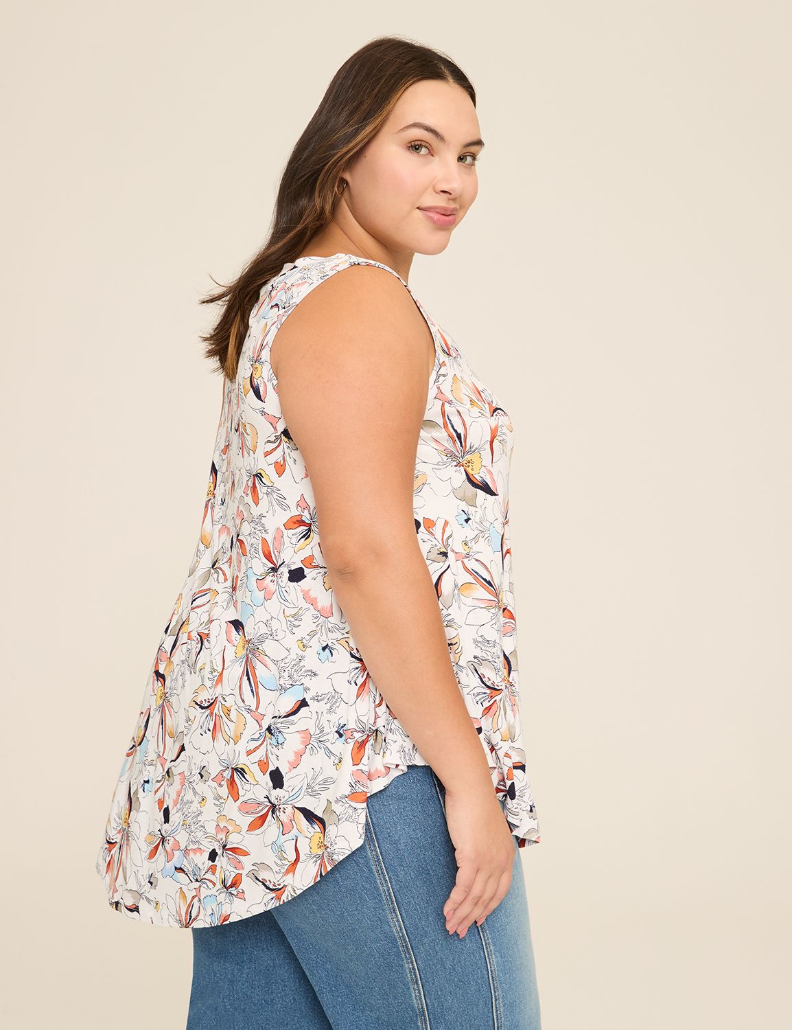 Casual Sleeveless Boat Neck Swing T Product Image 2