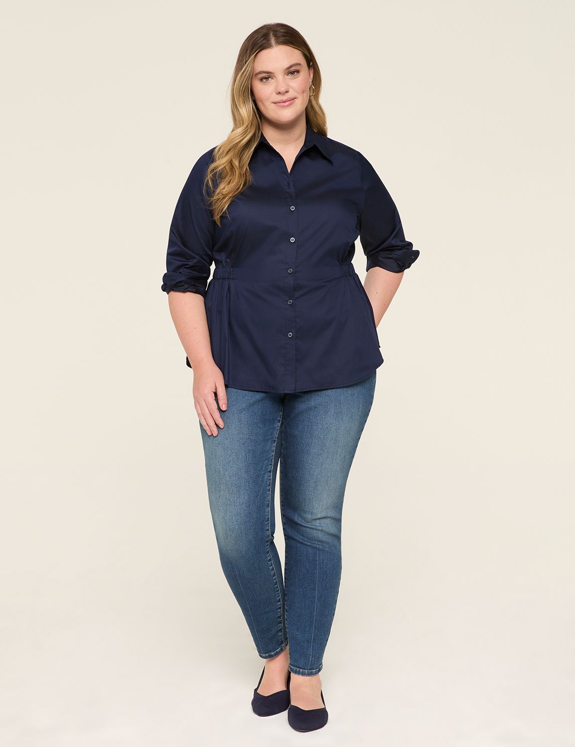 Relaxed LS Buttondown w/ Elastic Wa Product Image 3