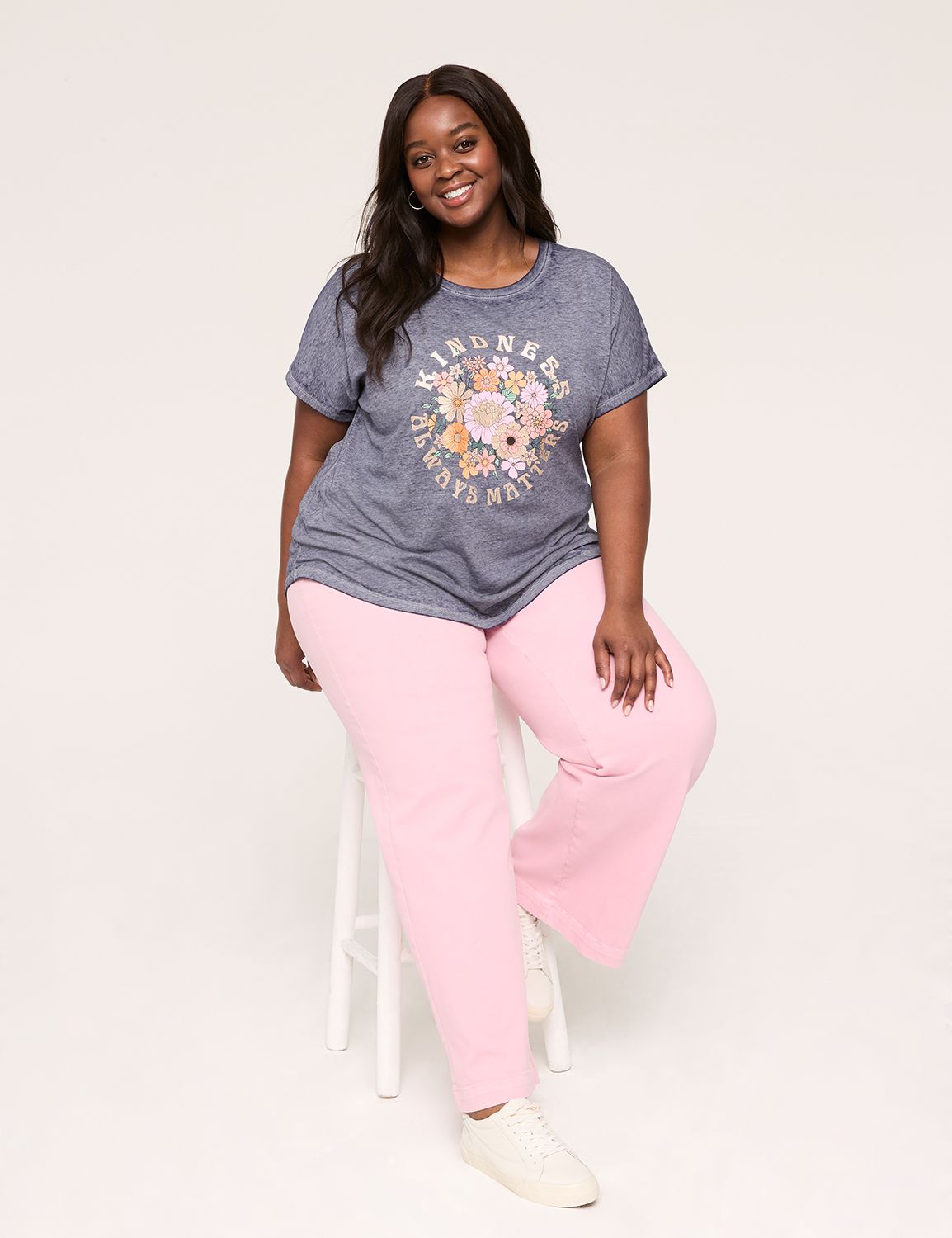 SS Scoop Neck Dolman Graphic: Kindn Product Image 3
