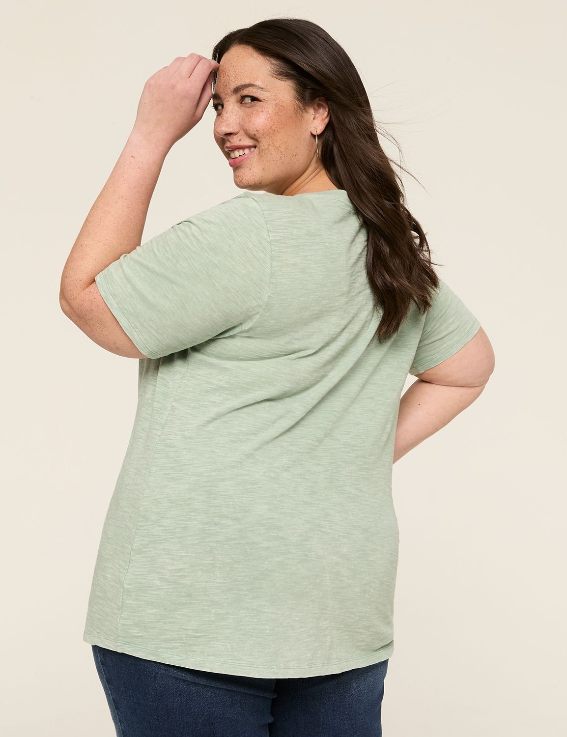 Classic Perfect Sleeve V Neck Tee S Product Image 2
