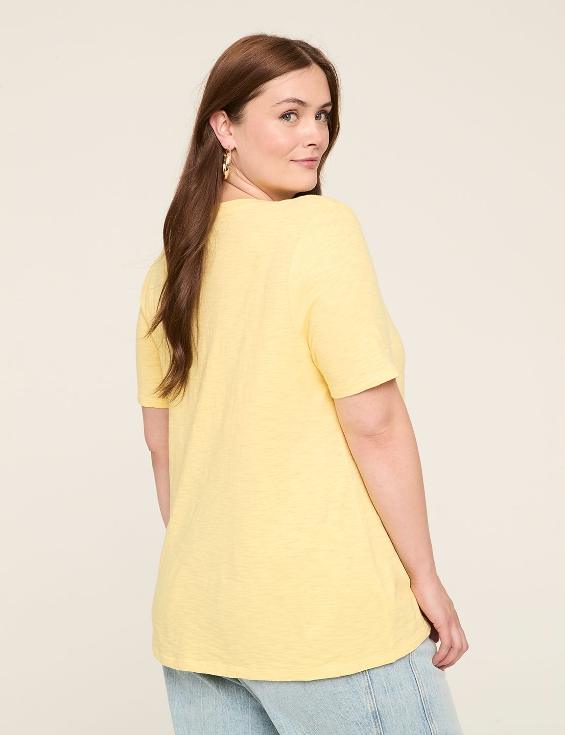 Classic Perfect Sleeve V Neck Tee S Product Image 2