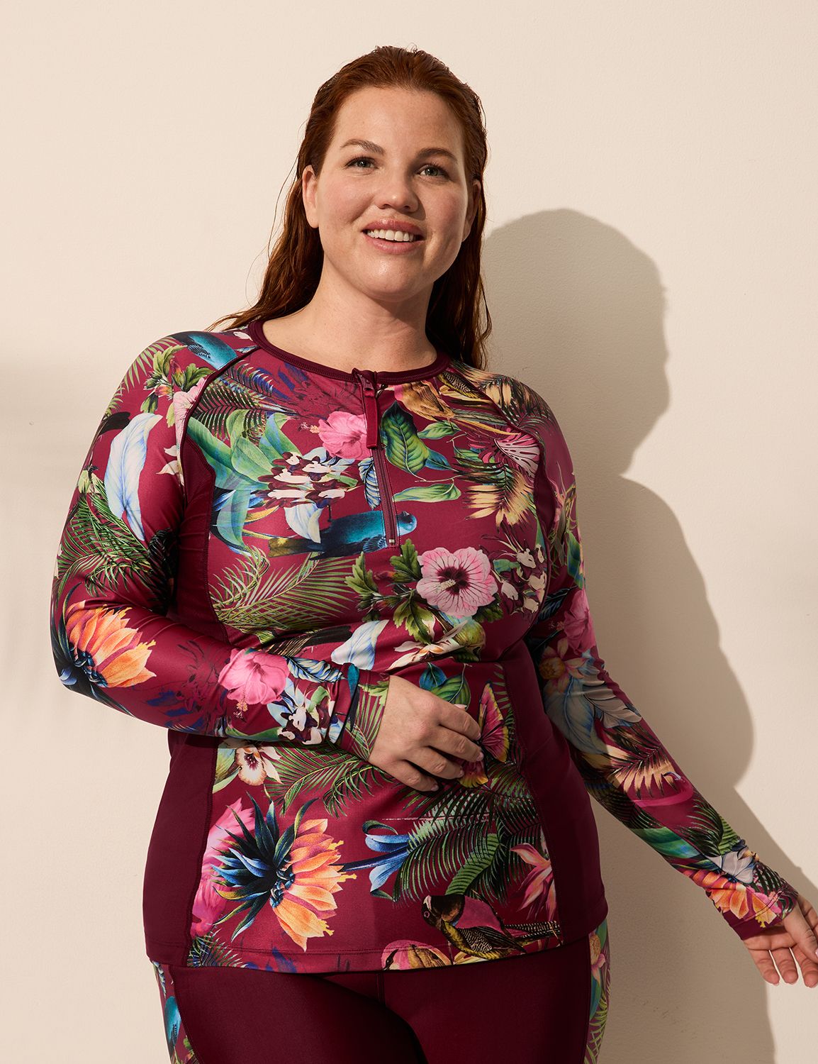 Quarter Zip Long-Sleeve Swim Rash Guard