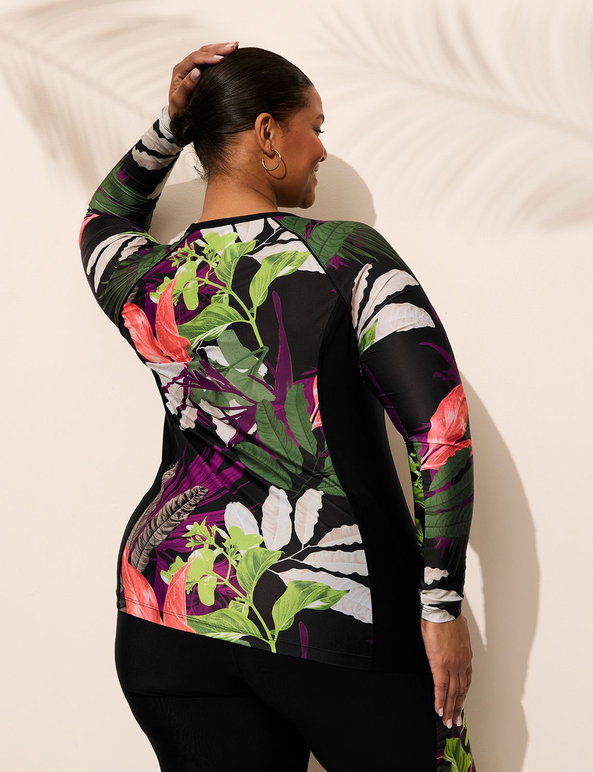 Plus Size | Long Sleeve 1/4 Zip Rash Guard 1143 | LaneBryant