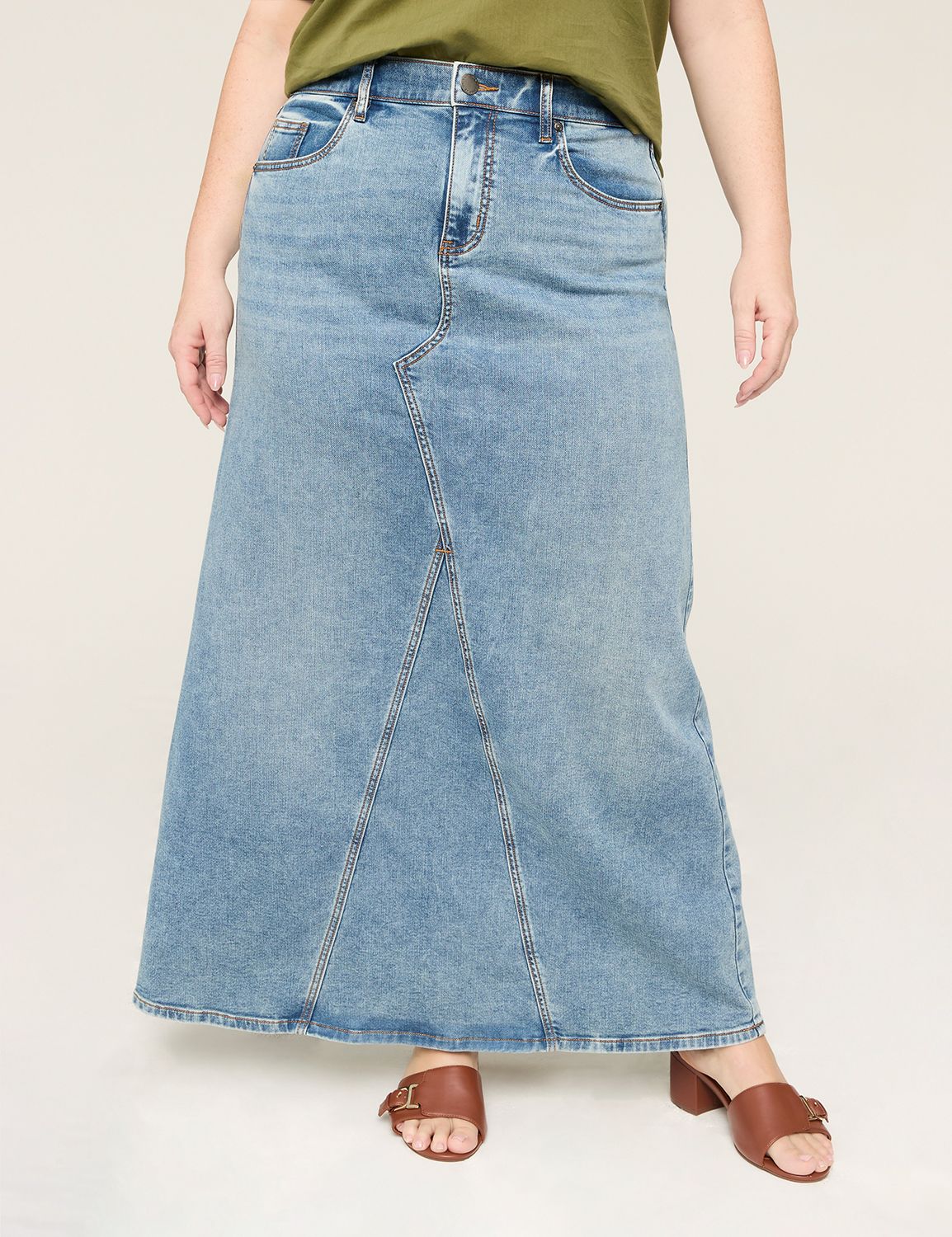 DENIM HIGH RISE MAXI SKIRT- MEDIUM Product Image 1