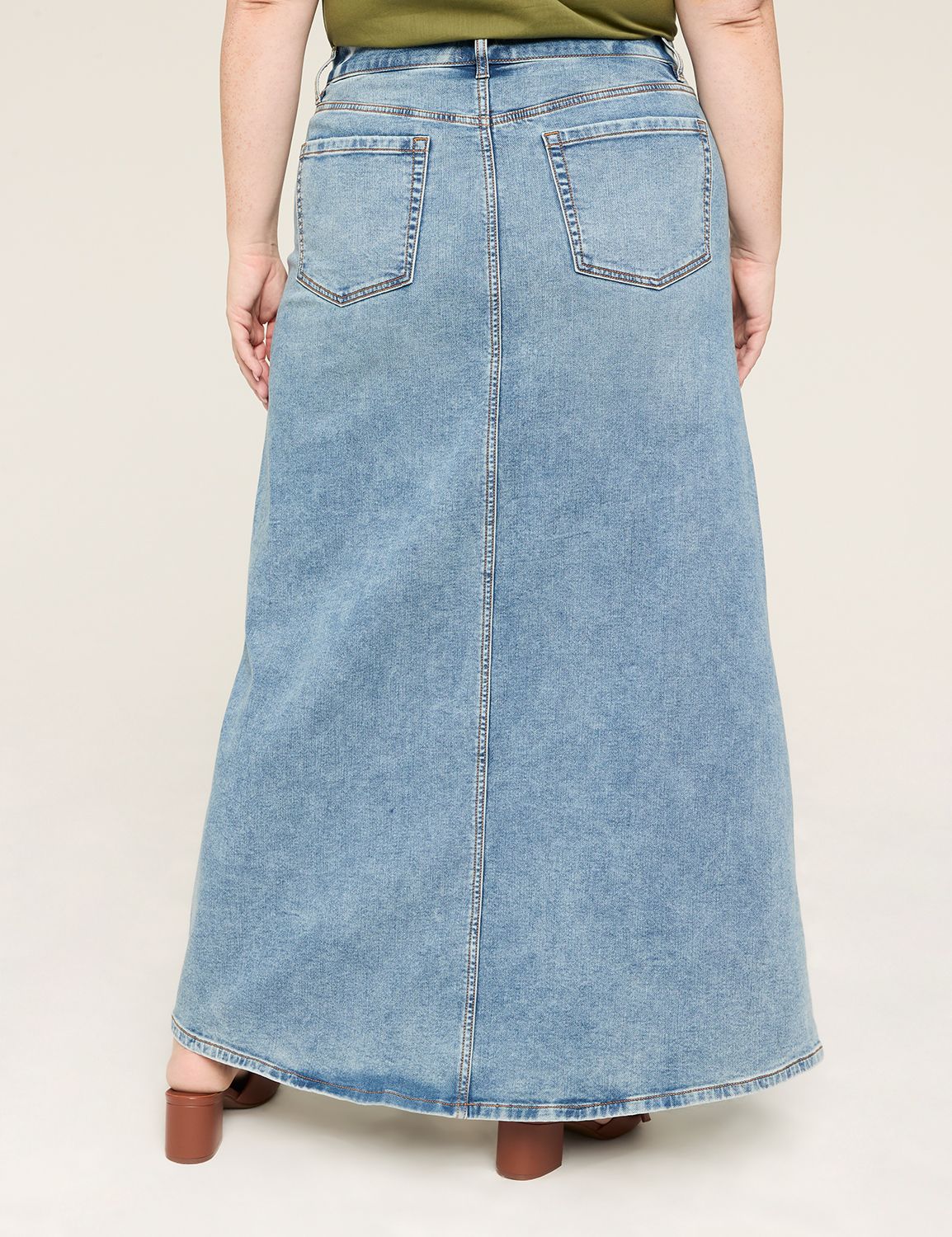 DENIM HIGH RISE MAXI SKIRT- MEDIUM Product Image 2