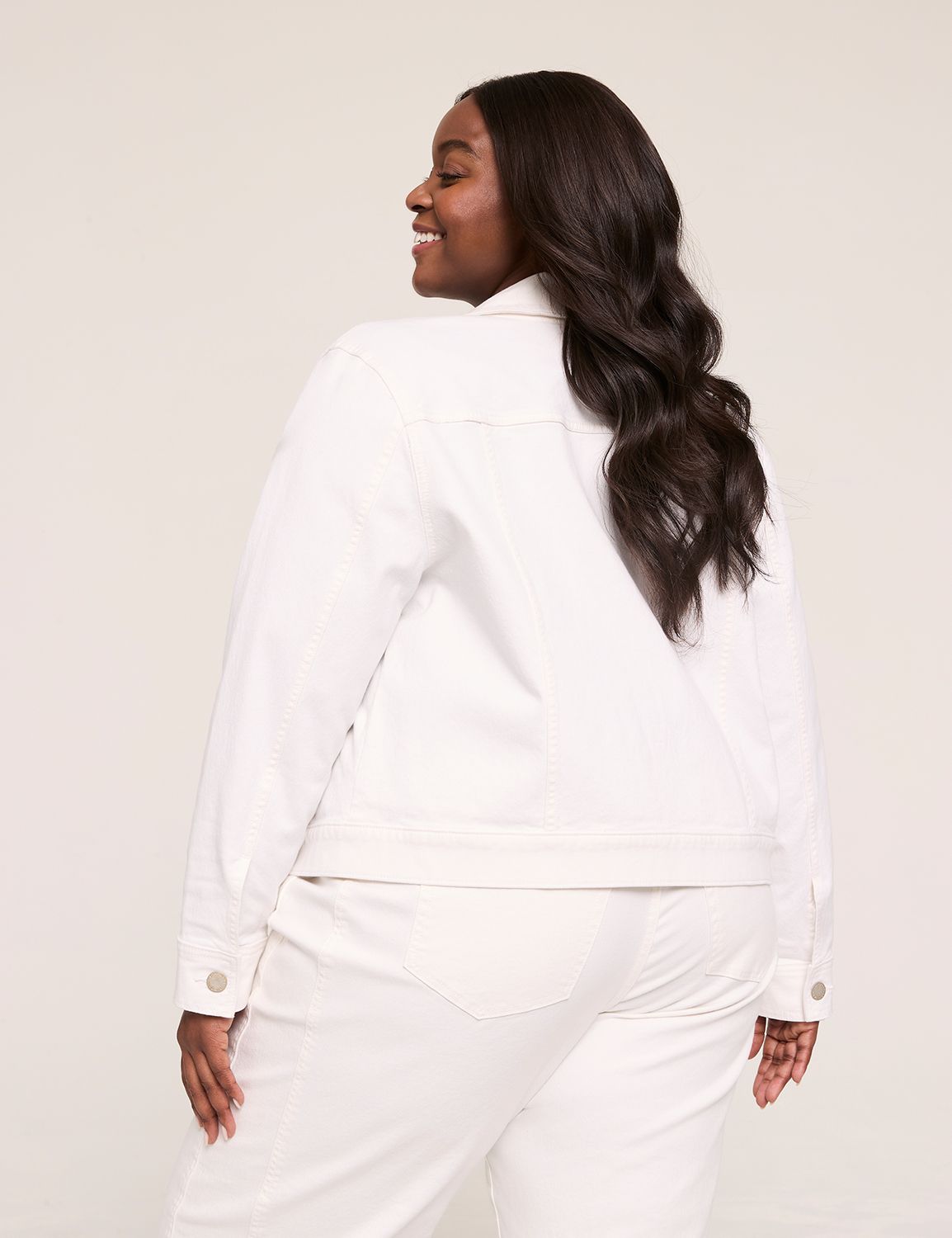 NEW CORE DENIM JACKET - WHITE DENIM | LaneBryant