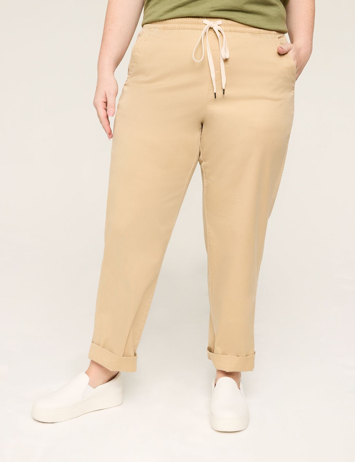 Casual Pullon Ankle - Sateen Chino | LaneBryant