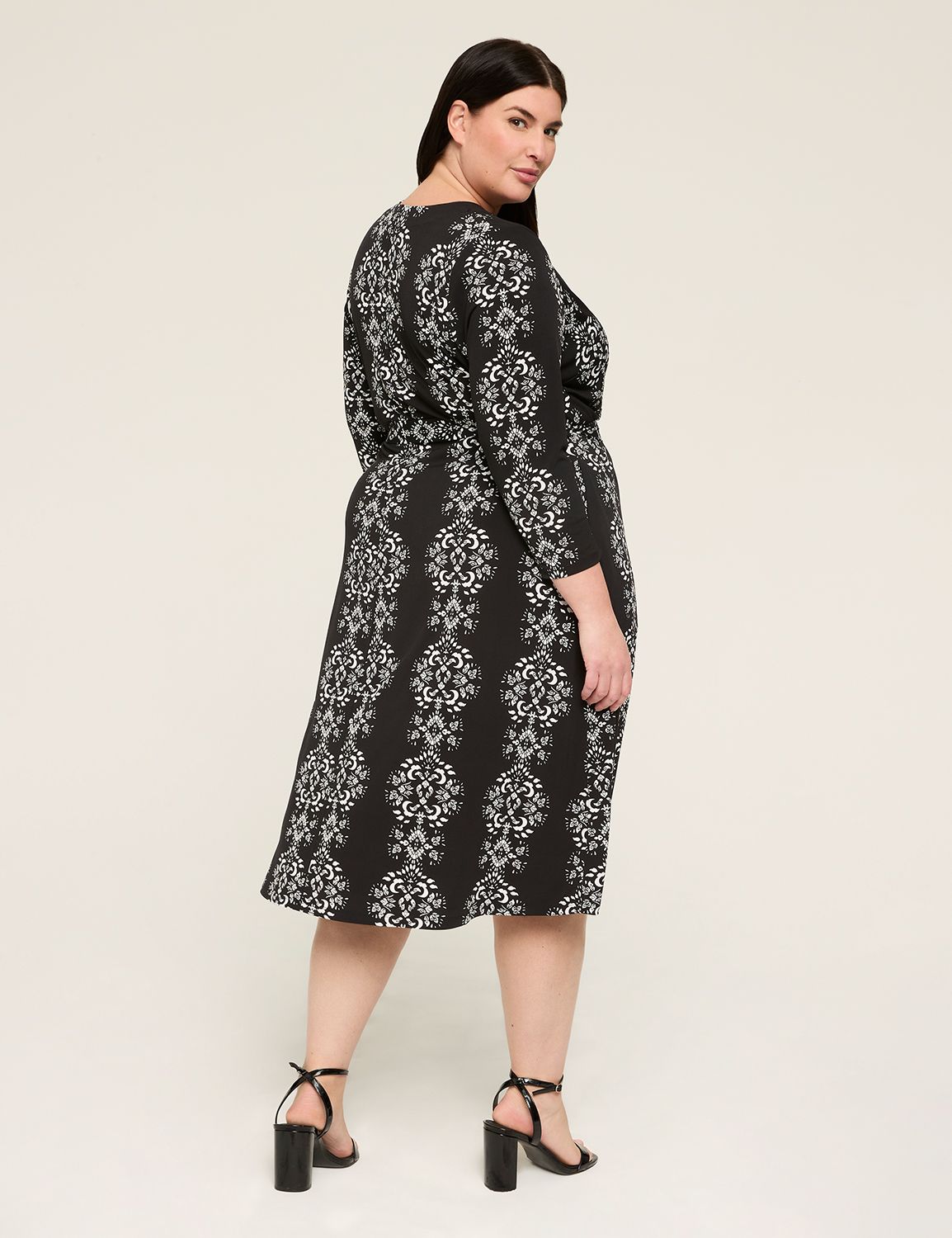 LS MATTE JERSEY WRAP DRESS 1144003 | LaneBryant