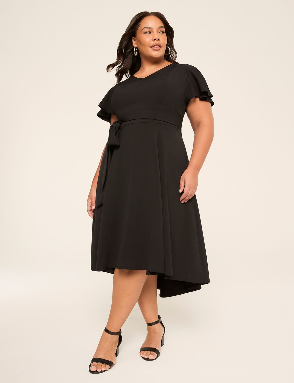 Lena V-Neck High-Low Midi Dress | LaneBryant