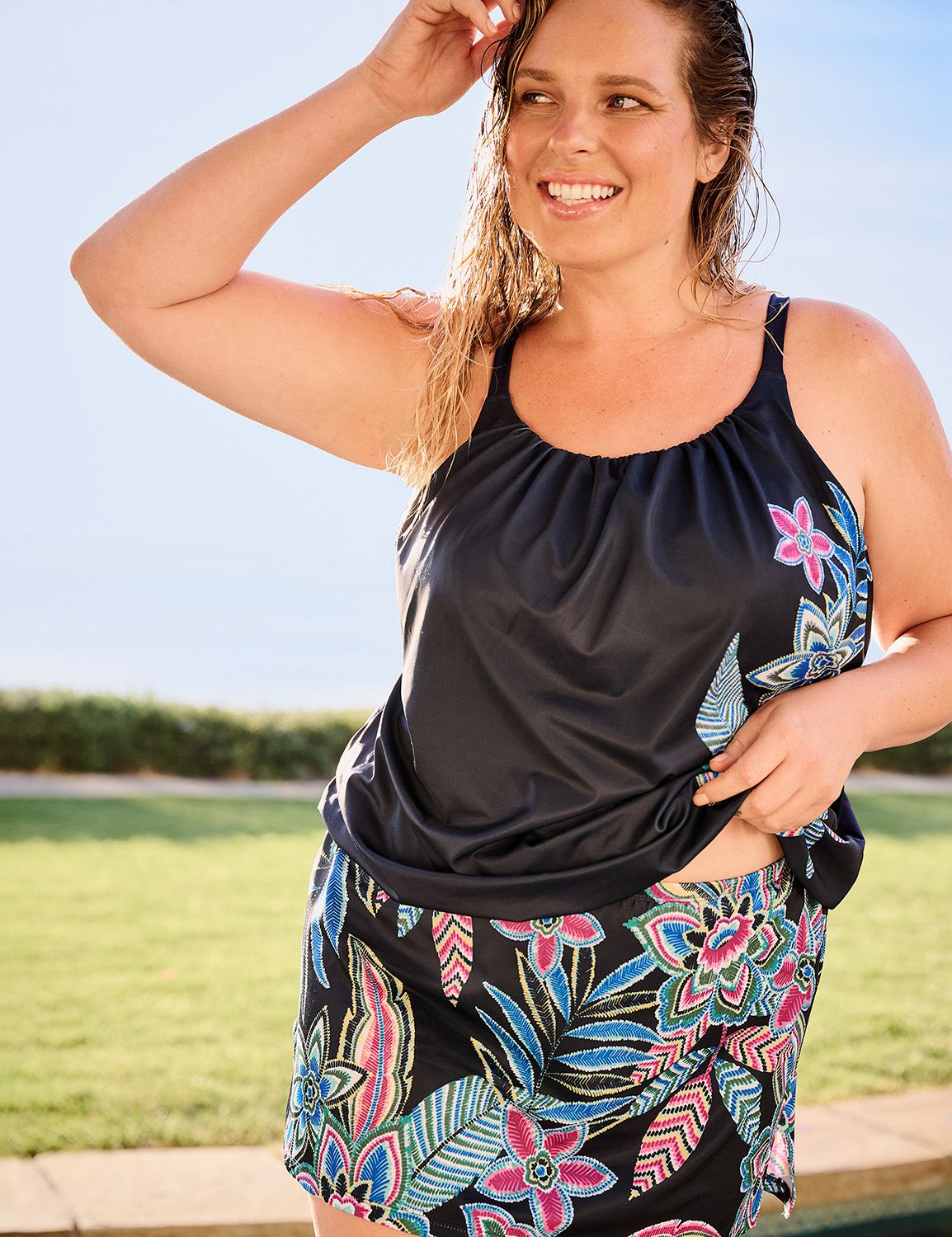 Plus Size | Slitted Swim Skirt 1145143 LS | LaneBryant