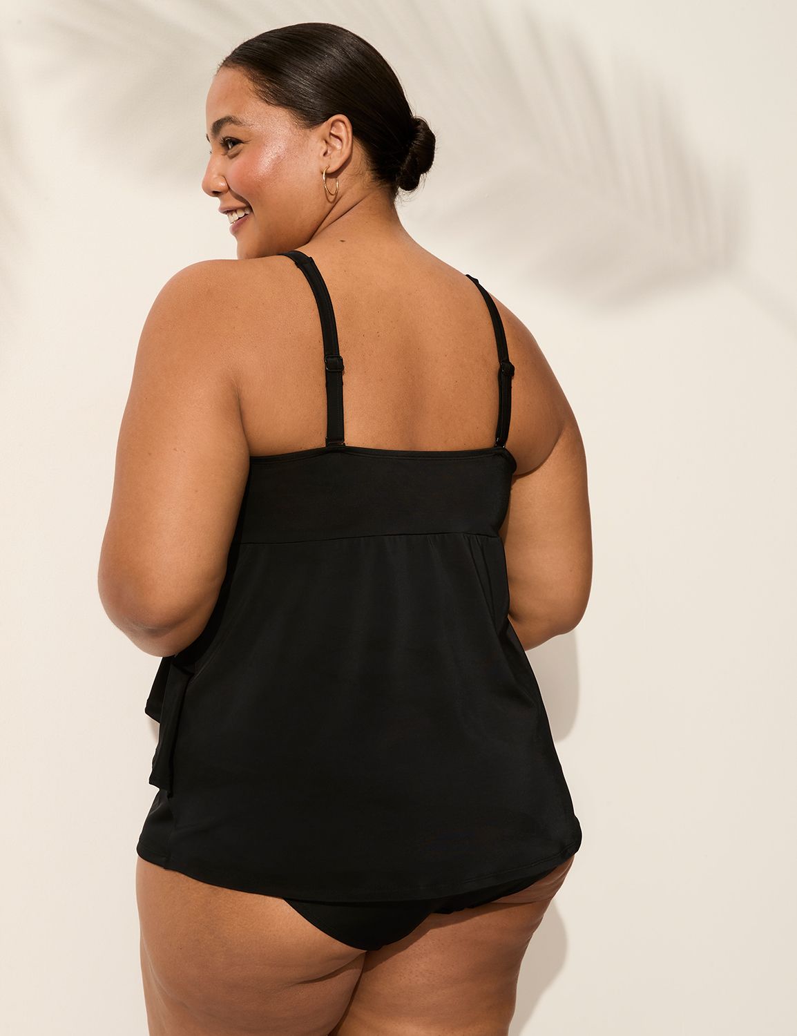 No-Wire Three-Tier Tankini Top | LaneBryant