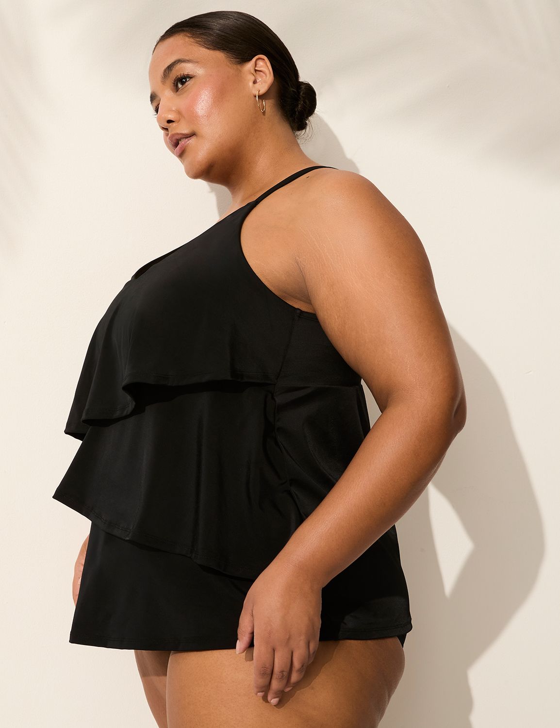 No-Wire Three-Tier Tankini Top | LaneBryant