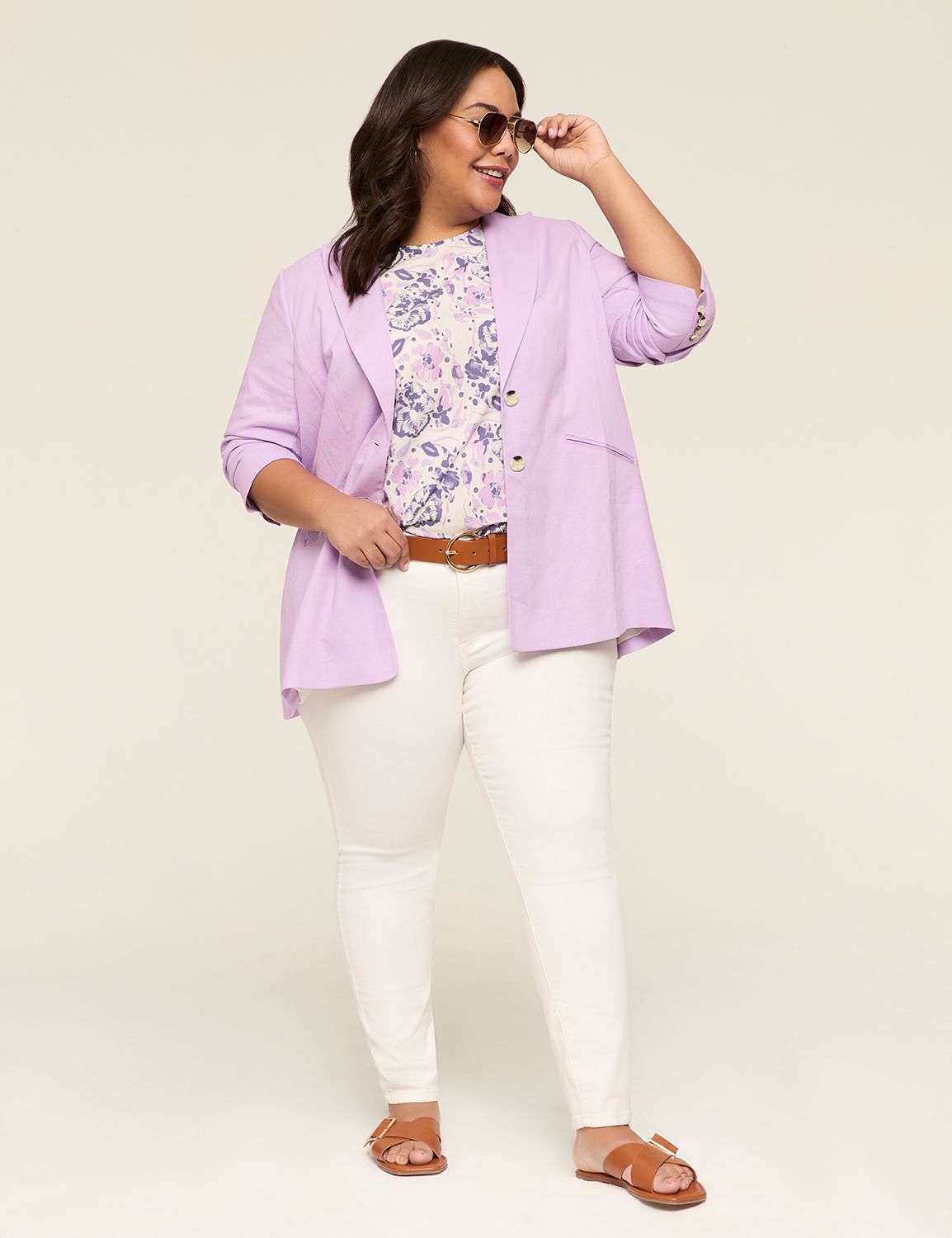 Single Breasted Linen Jacket 114443 Product Image 3
