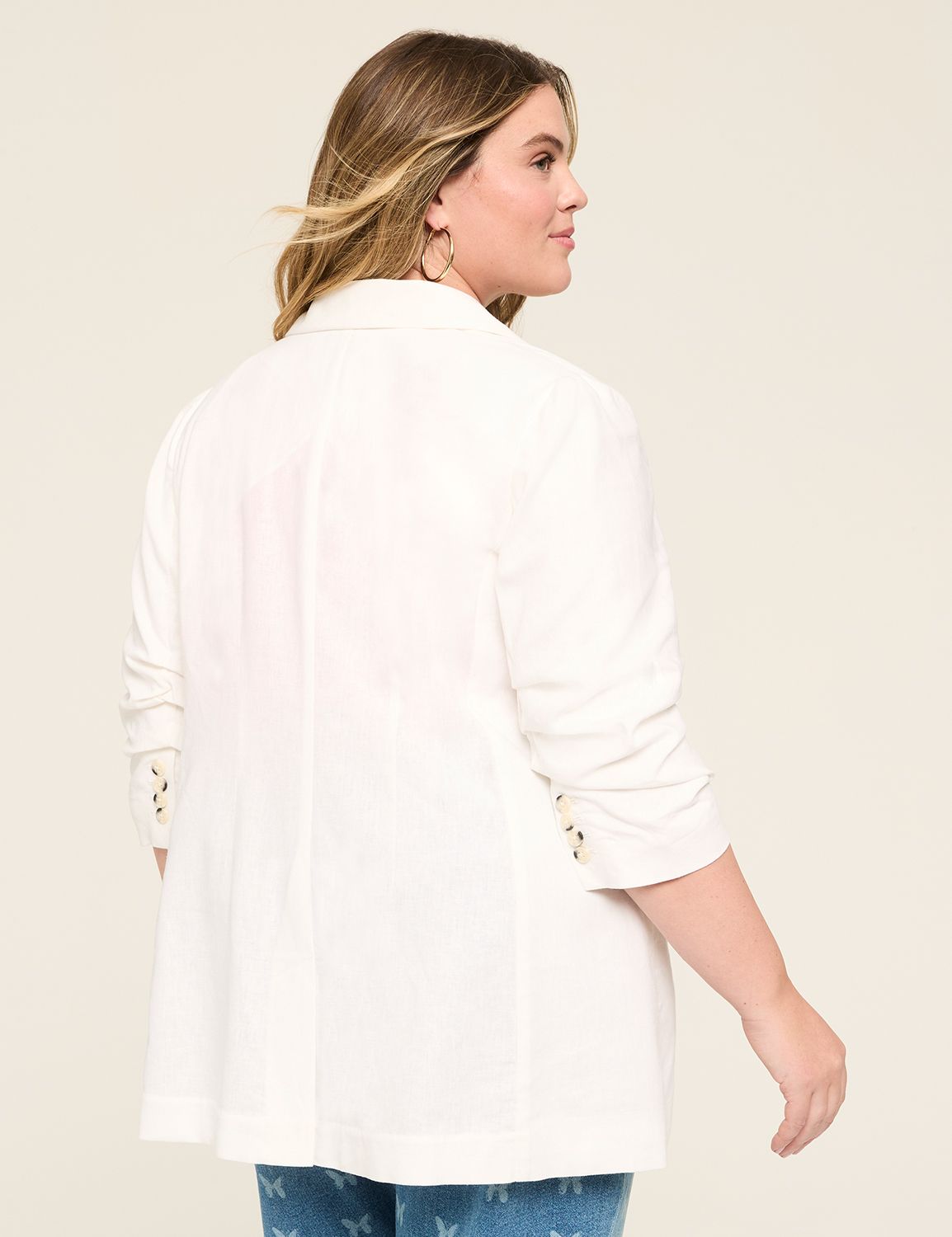 Linen 3/4-Sleeve Jacket