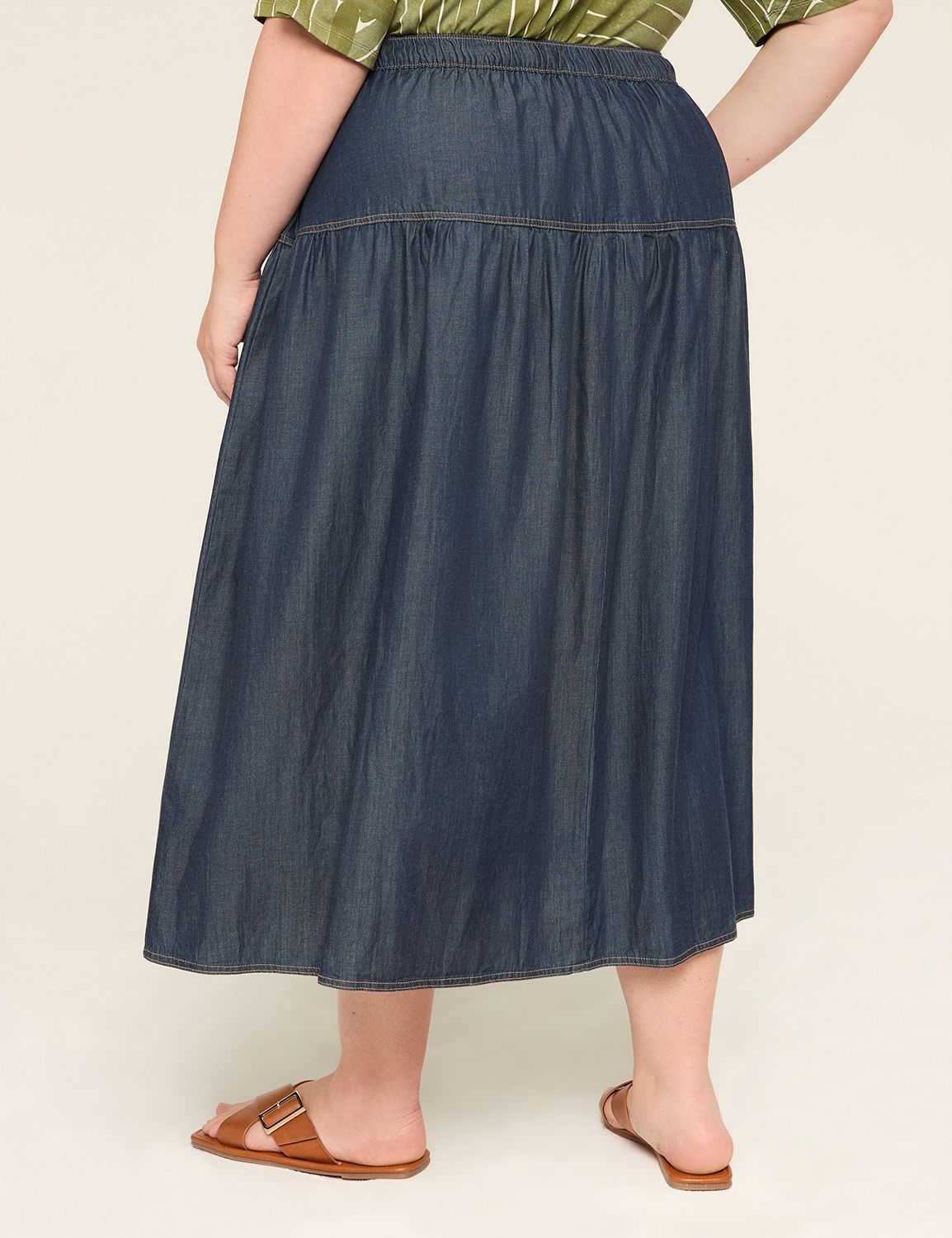 Chambray Tiered Skirt 1145611 Product Image 2