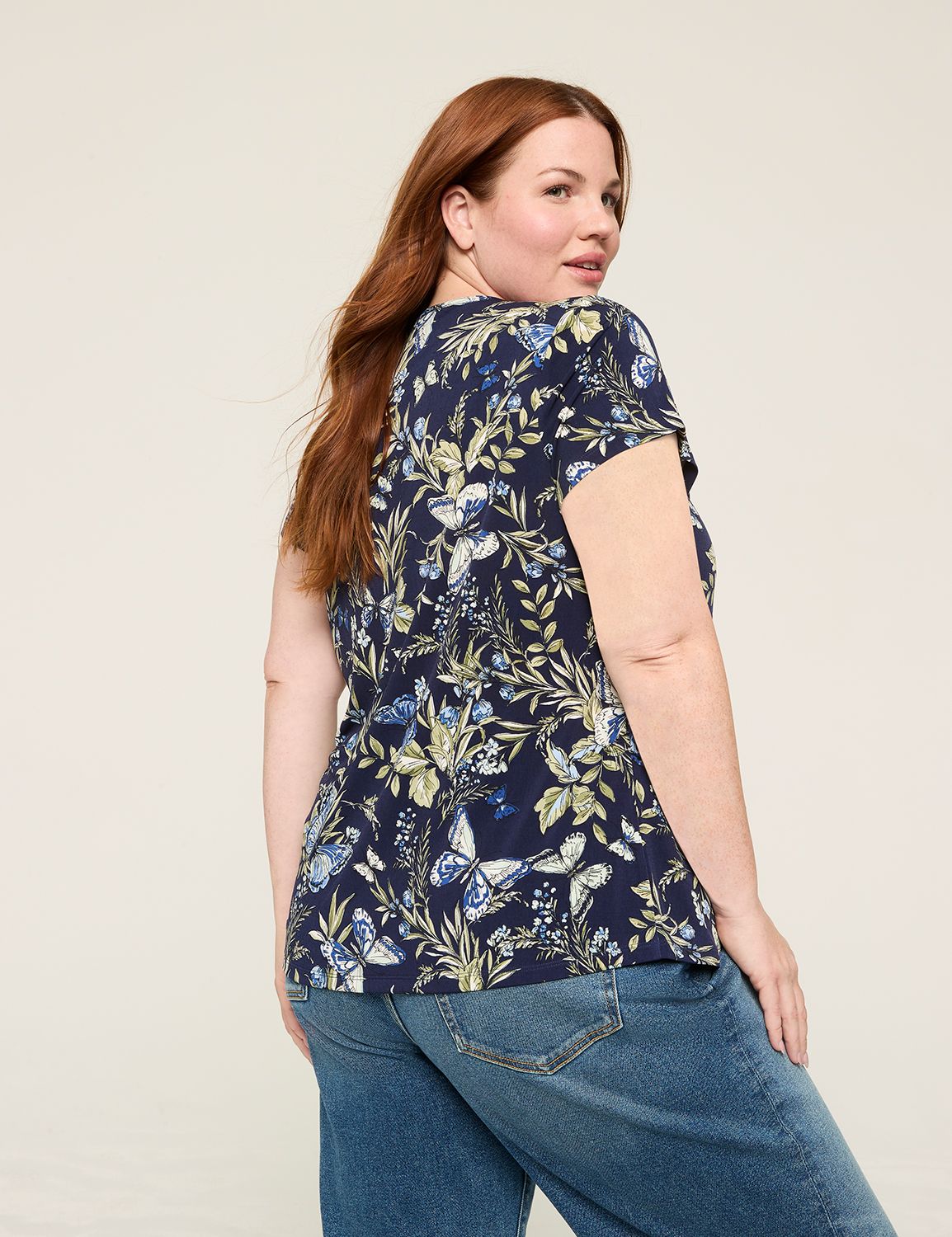 Dolman Sleeve V Neck Top