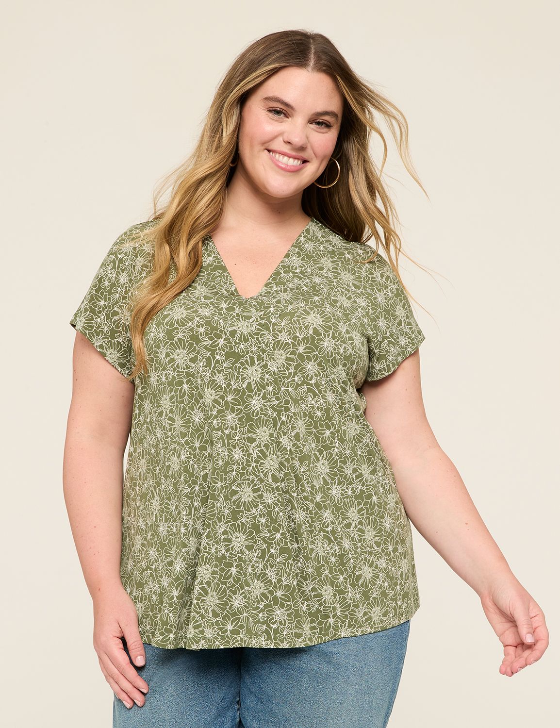V Neck Oversize Placket Dolman with Collar