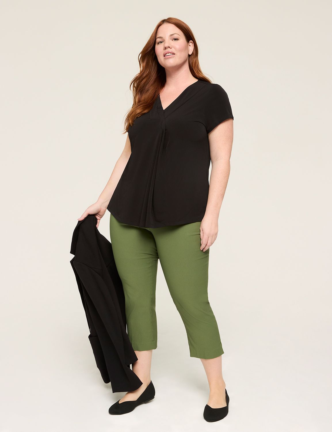 Cap Sleeve Dolman V-Neck Matte Jers Product Image 3