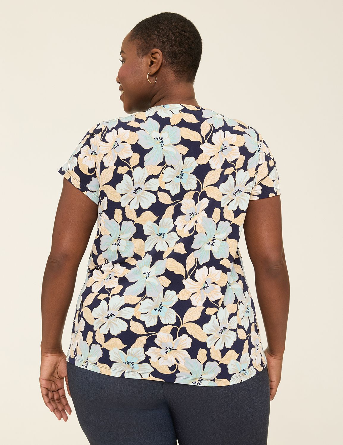 Cap Sleeve Dolman V-Neck Matte Jers Product Image 2