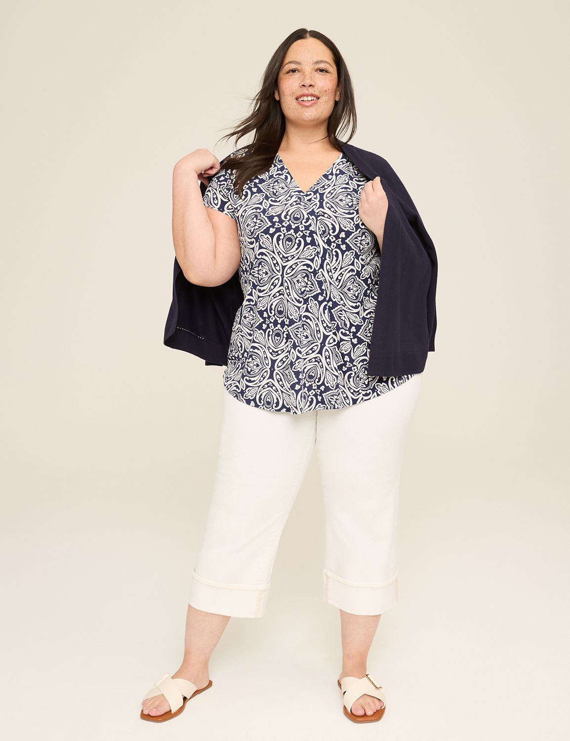 DOLMAN SLEEVES V-NECK TUNIC - NAC