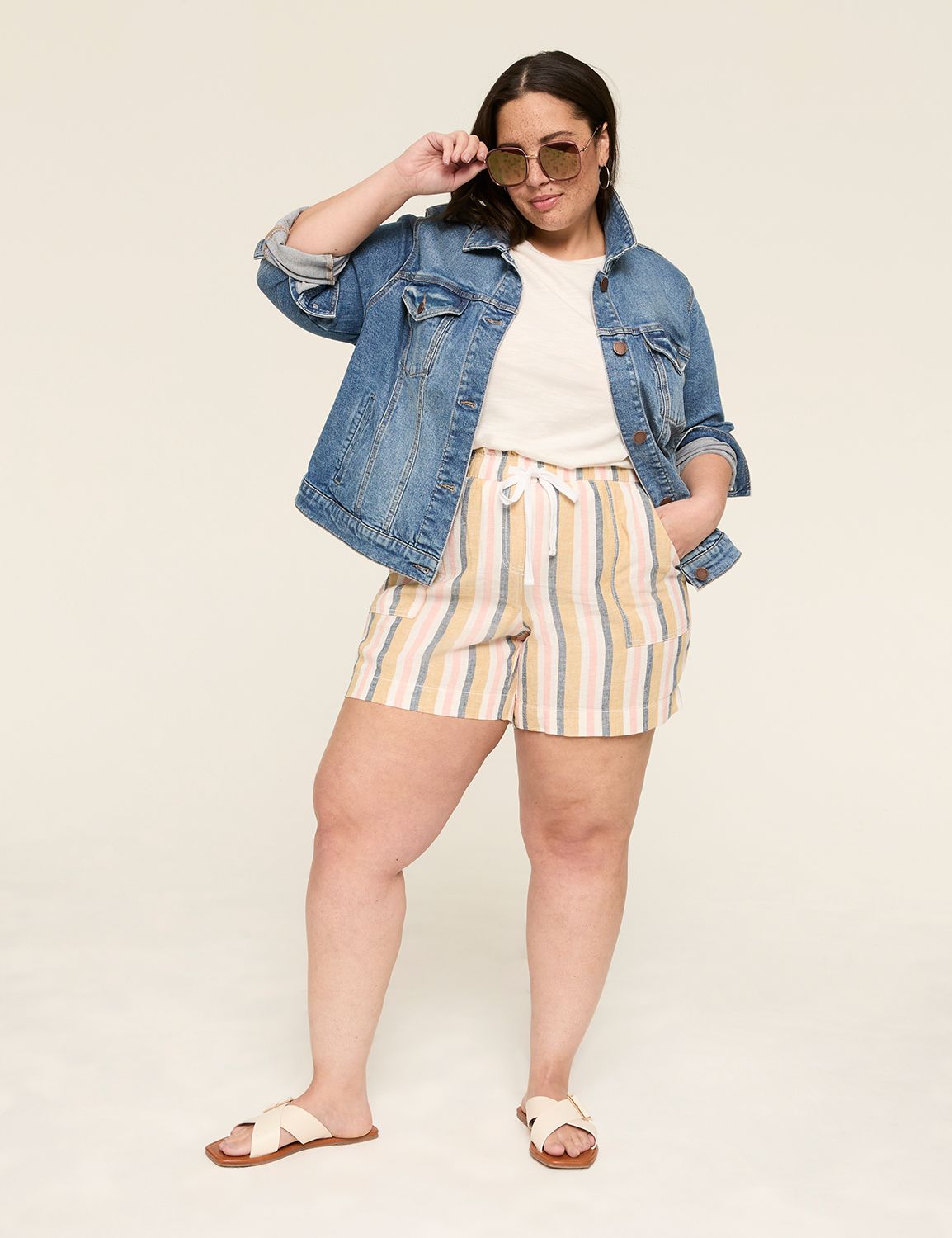 The Softest Short - LINEN STRIPE - Product Image 3