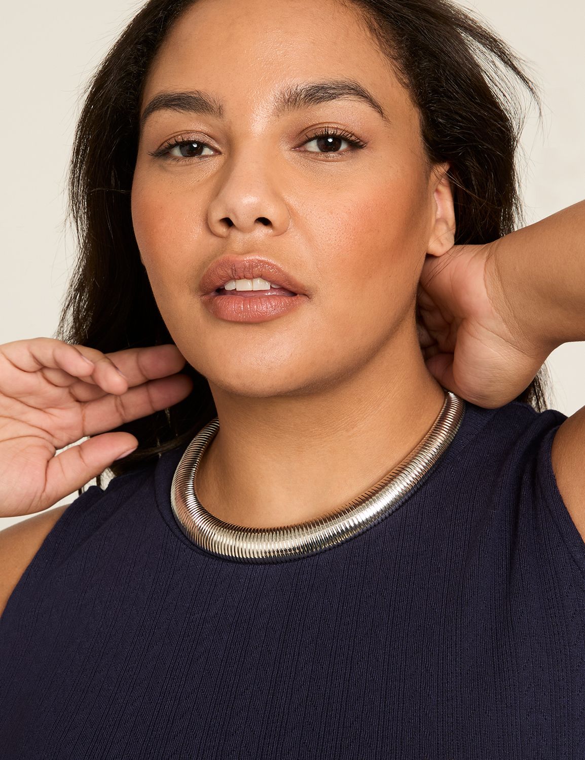 Oversized Silver Collar Necklace Product Image 1