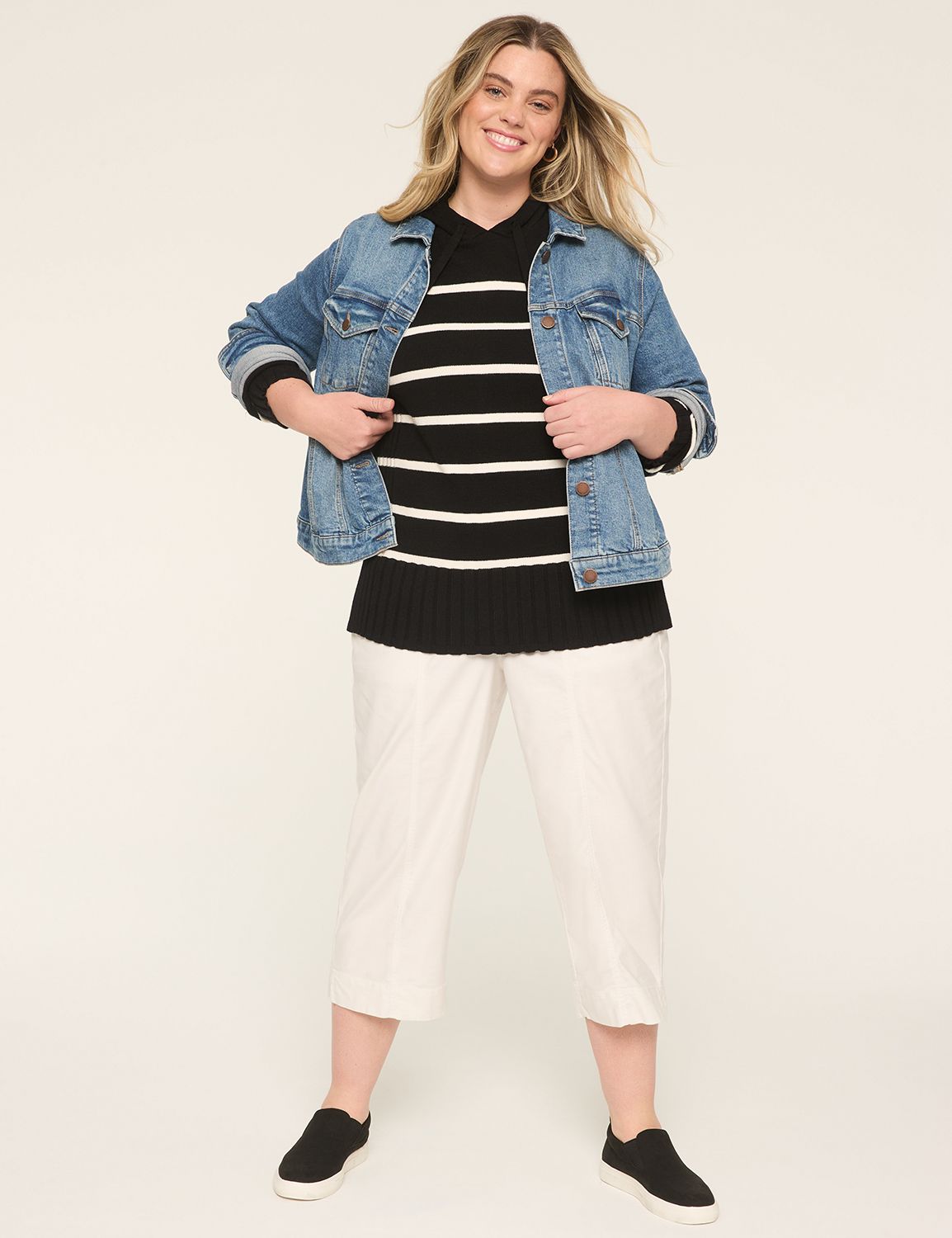 Slub Pull-On Crop Pant | LaneBryant