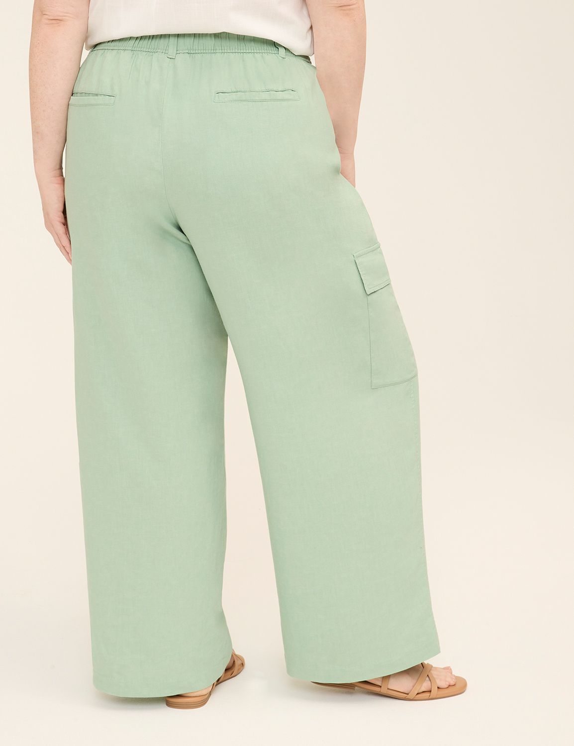 Linen Pull-On Cargo Relaxed Straight Pant