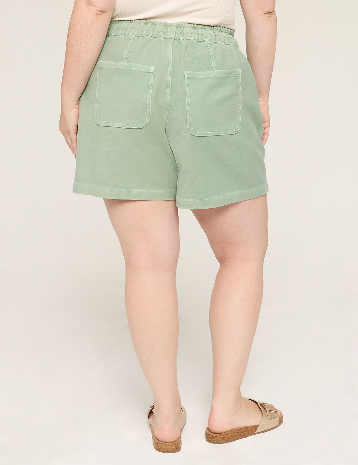 Pull-On Knit Denim Shorts - 5.5" Inseam