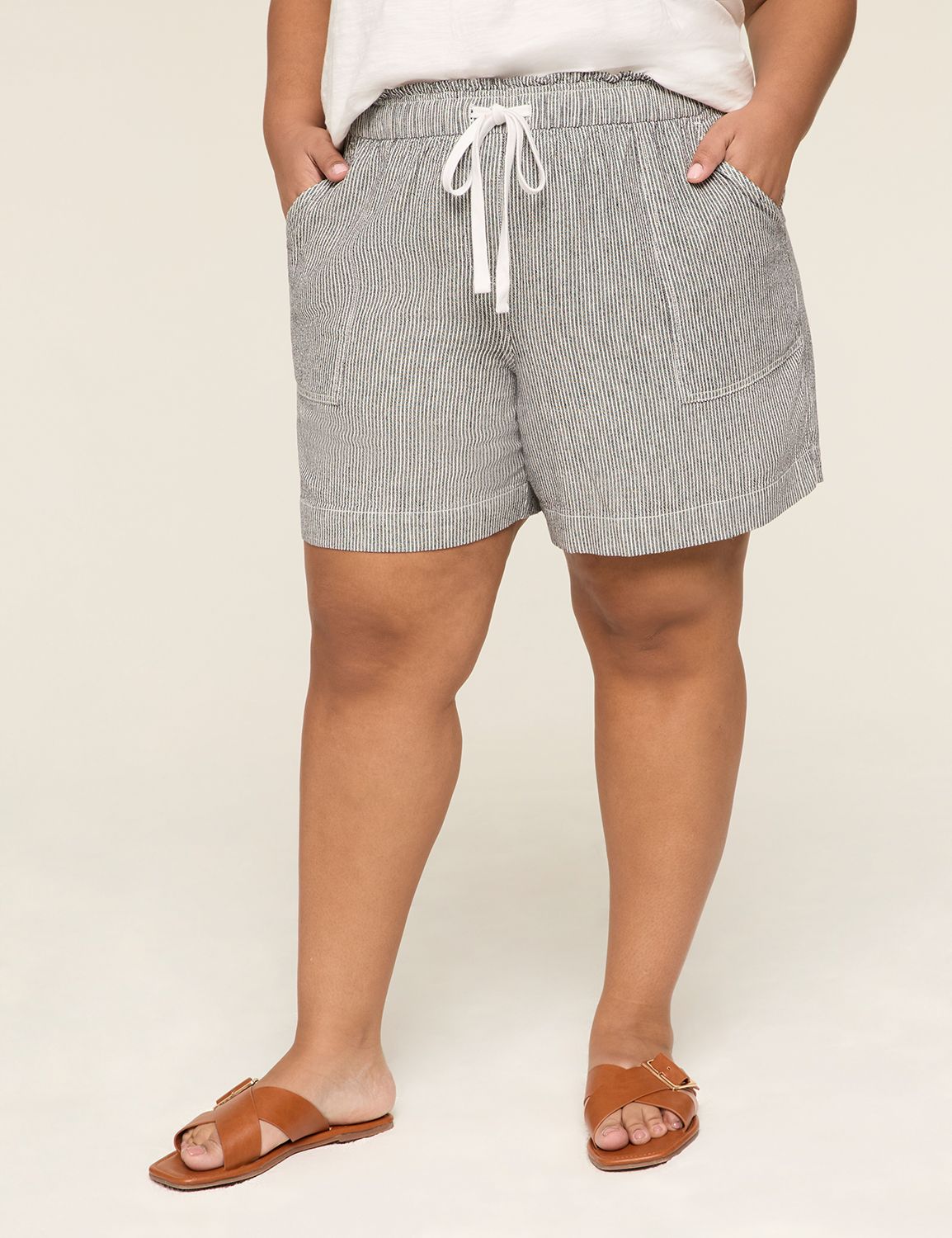 The Softest Short - LINEN STRIPE - Product Image 1