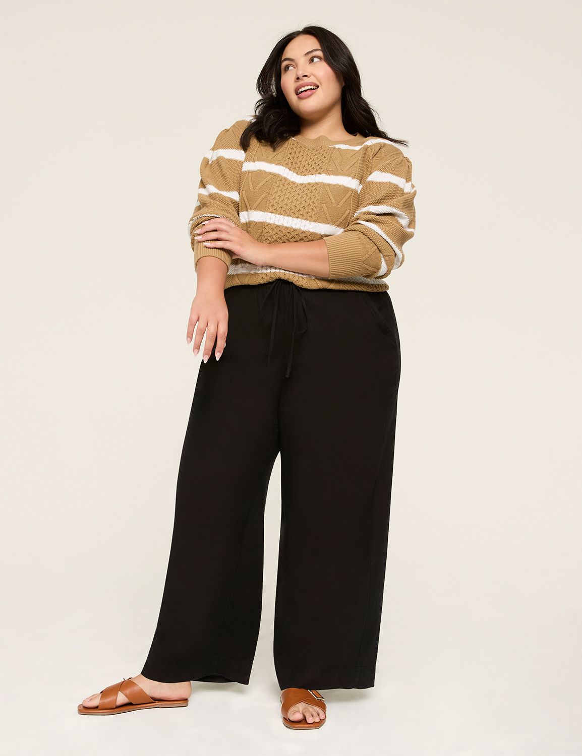 The Softest Wideleg - Linen - 11448 | LaneBryant
