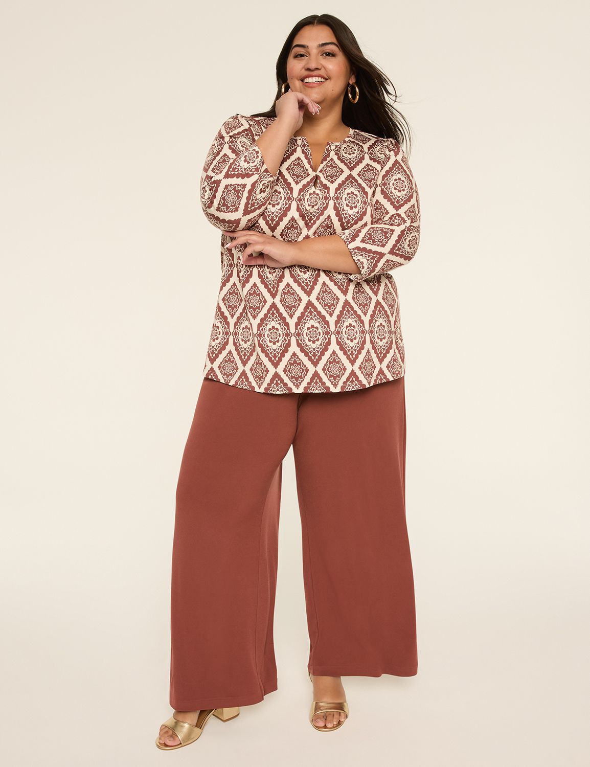 Matte Jersey Pull-On Wide Leg Pant | LaneBryant