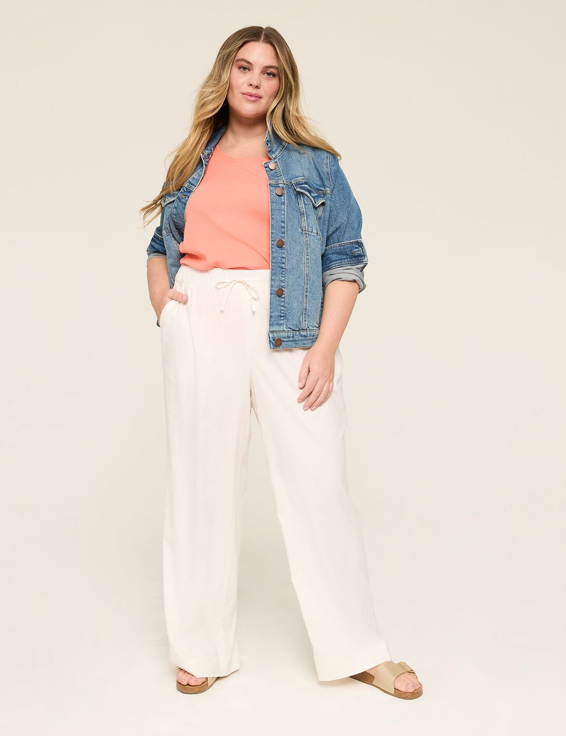 The Softest Wideleg - White Linen - Product Image 3