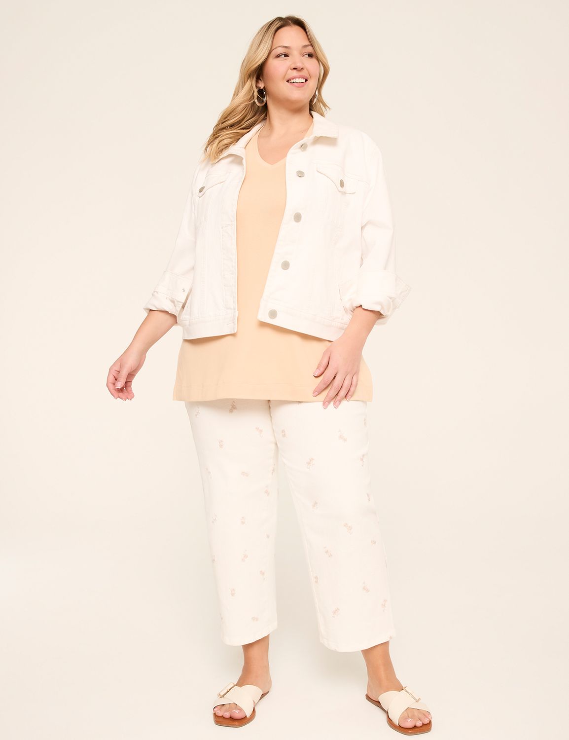 Classic Elbow Sleeve V-Neck Tunic T Product Image 3