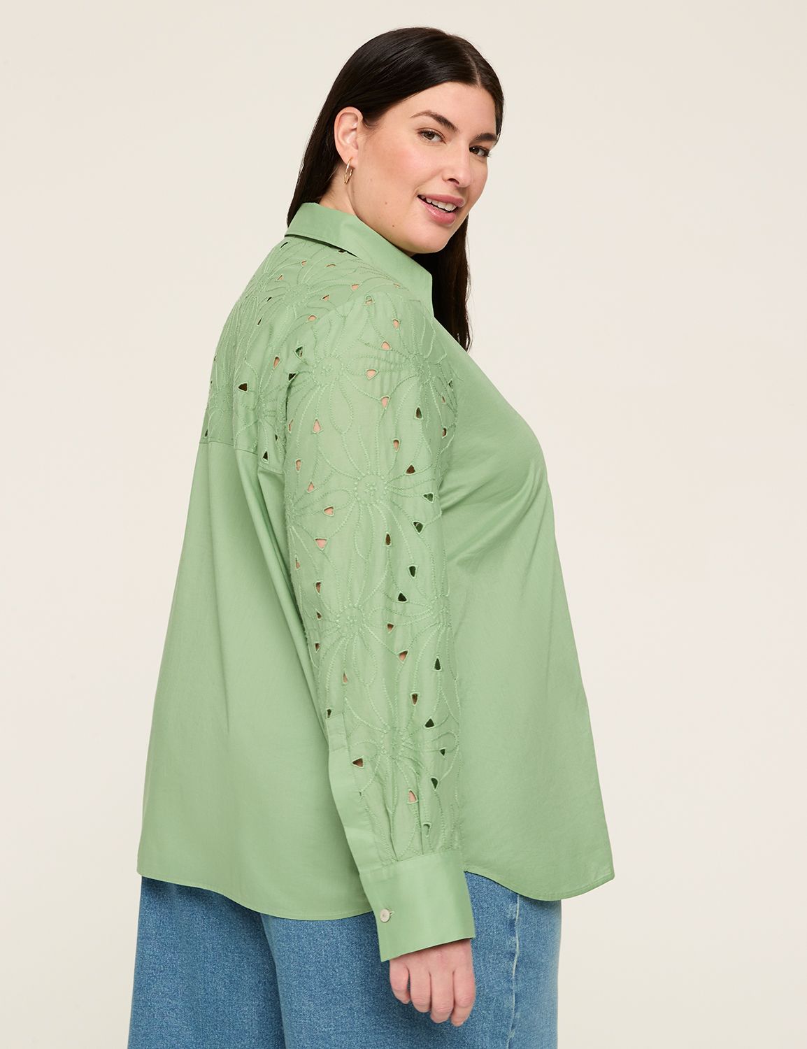 Relaxed Long Sleeve Button Down Col Product Image 2