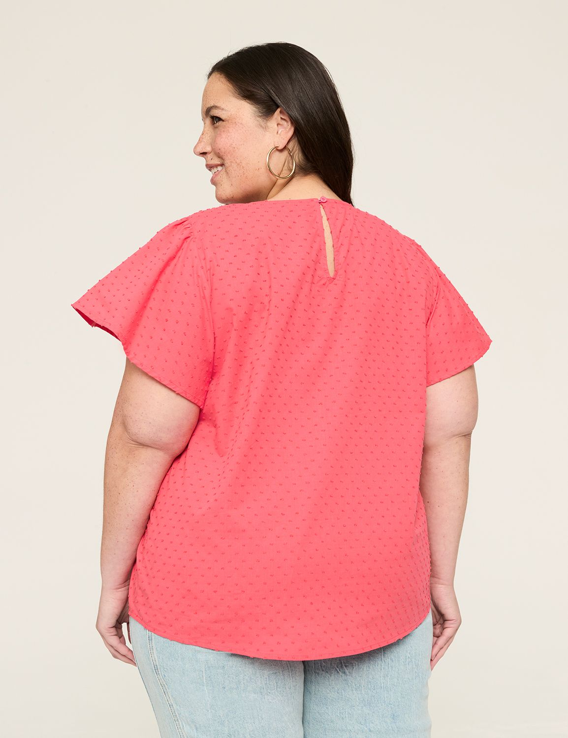 Classic Flutter Sleeve Crew Neck Bl Product Image 2