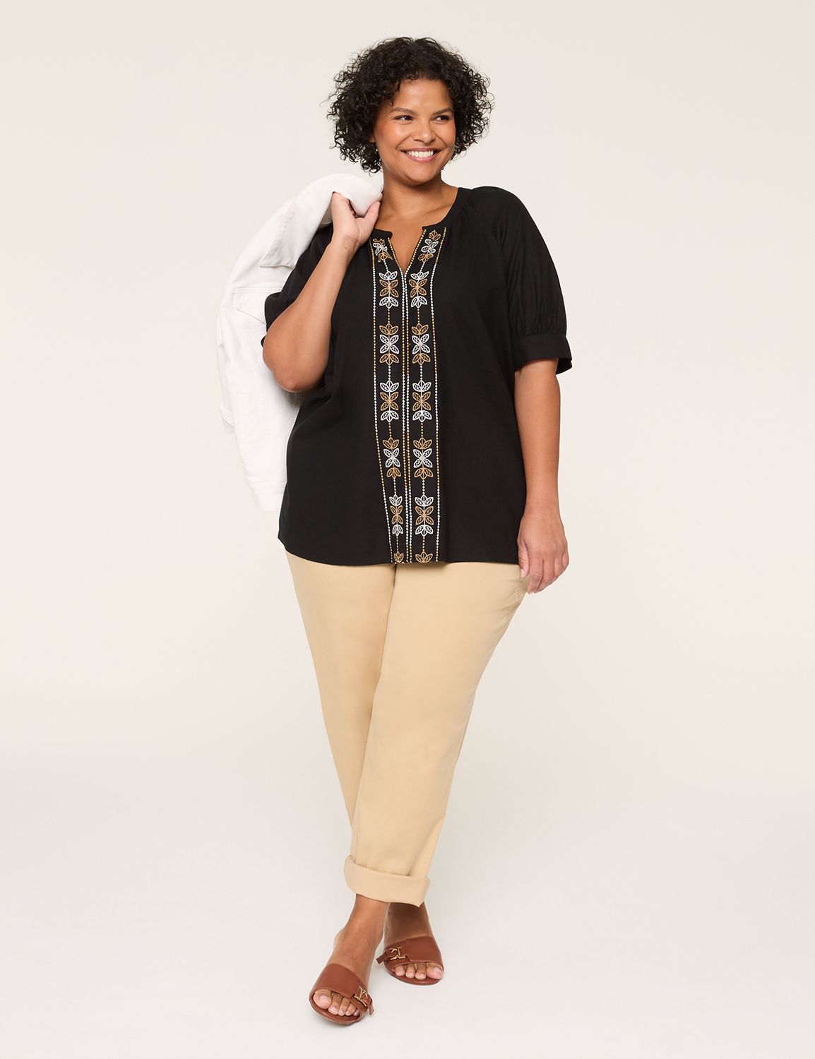 Easy SS Raglan Popover Blouse (EMBR Product Image 3