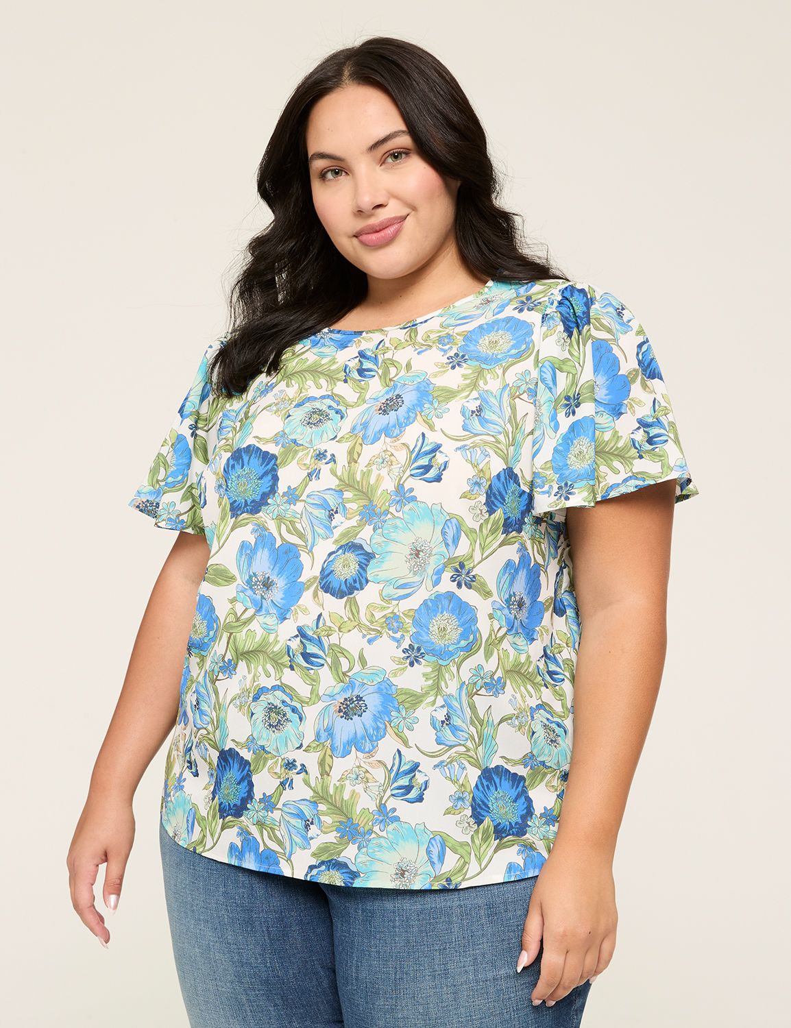 Crew Neck Top With Faux Knot Detail 7947O/2422