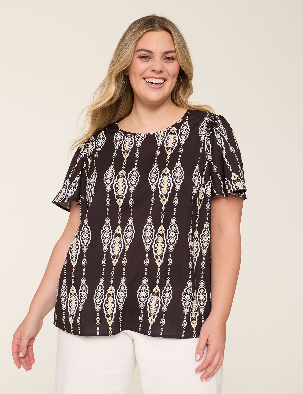 Plus Size Short Sleeve Crew Neck Top Style MT-02X main image 1