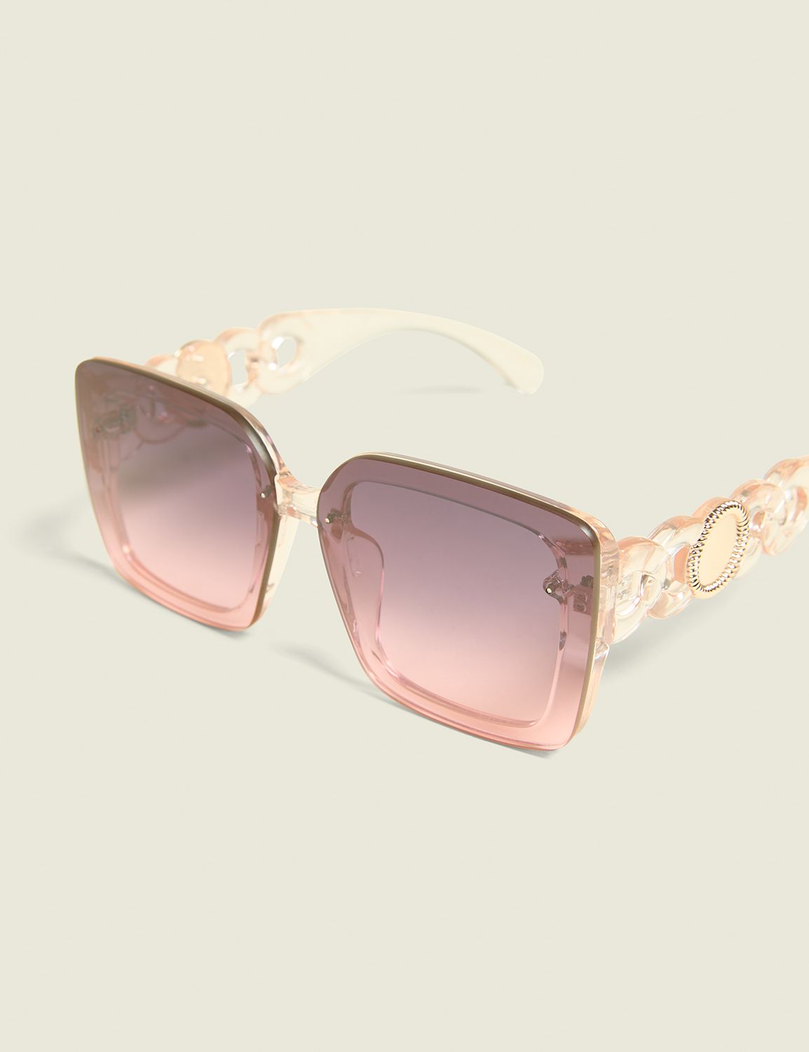 Chain-Detail Square Sunglasses
