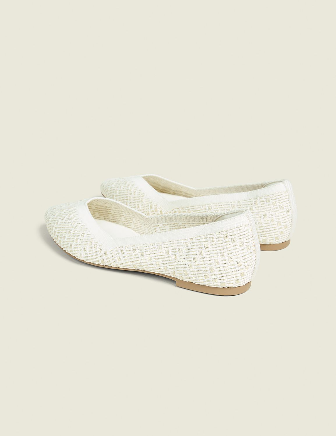 STRETCH KNIT POINTED TOE BALLET FLA Product Image 2