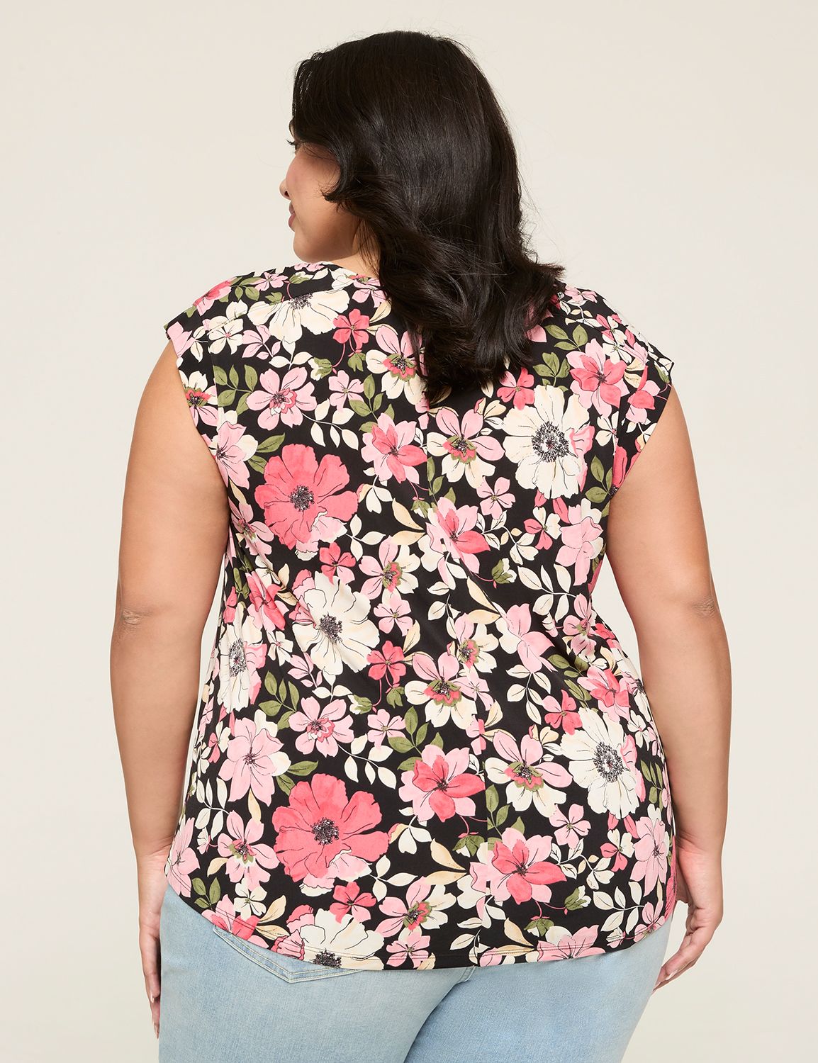Sleeveless V Neck Shoulder Seam Top Product Image 2