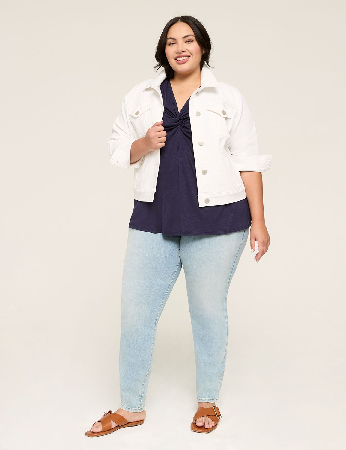 Casual Flutter Sleeve V-Neck Illusi Product Image 3