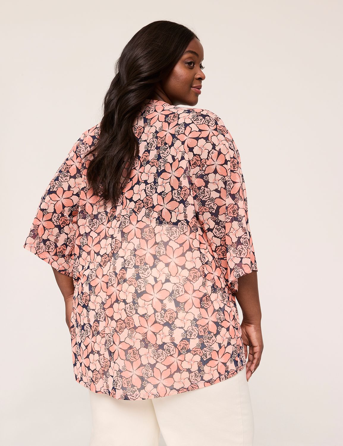 Kimono-Sleeve Open-Front Overpiece | LaneBryant