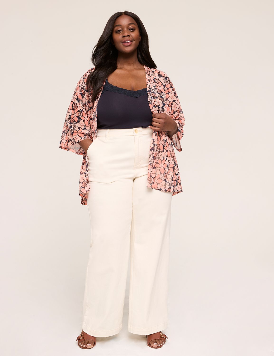 Kimono-Sleeve Open-Front Overpiece | LaneBryant