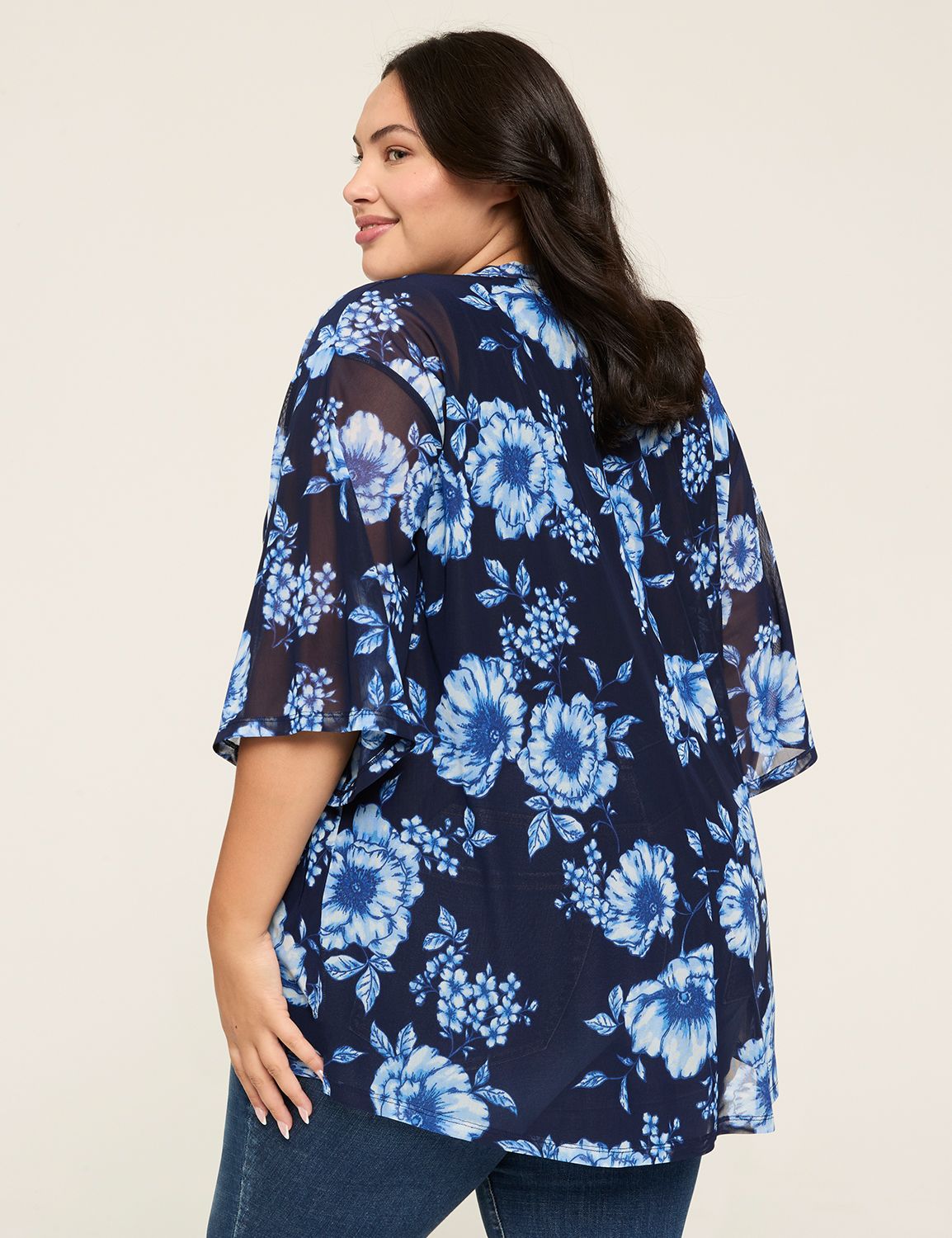 Casual Kimono Sleeve Open Front Ove Product Image 2
