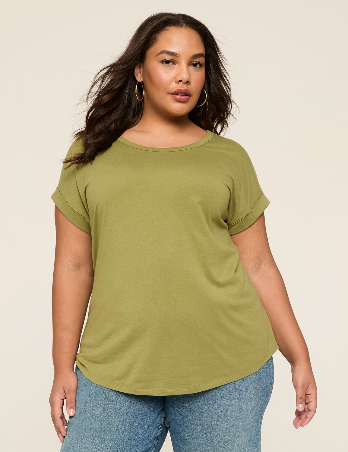 Lace Detail Scoop Neck Short Sleeve T-Shirt main image 1