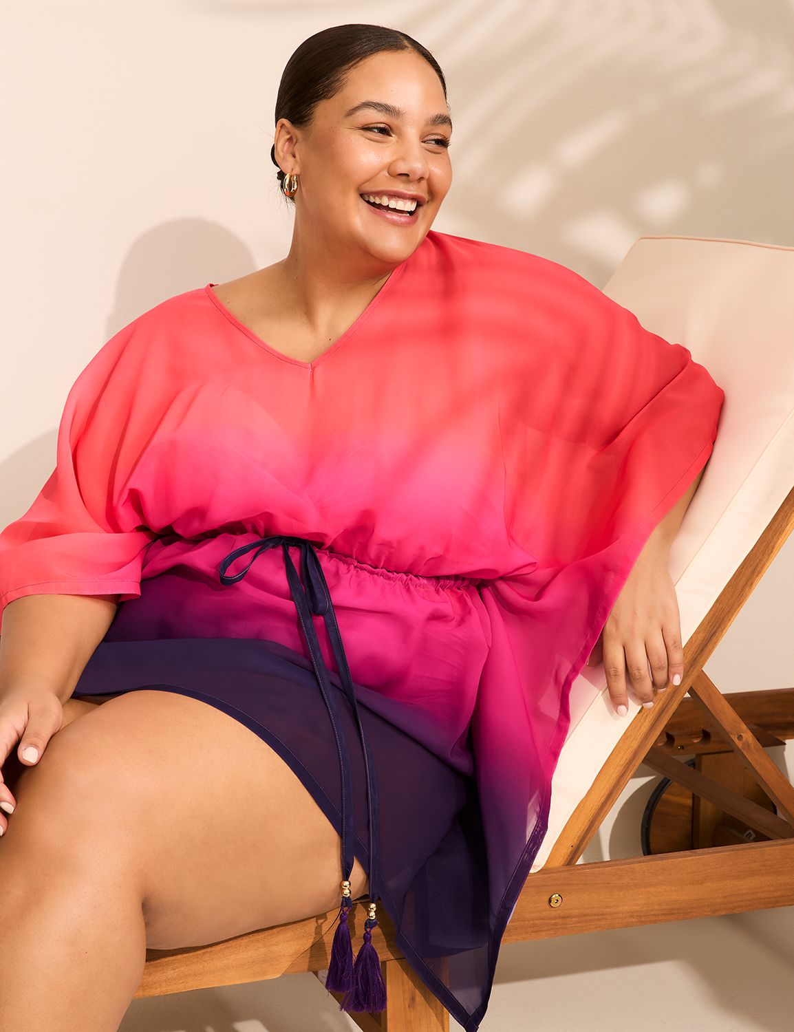 Ombre Chiffon Dolman Cover-Up