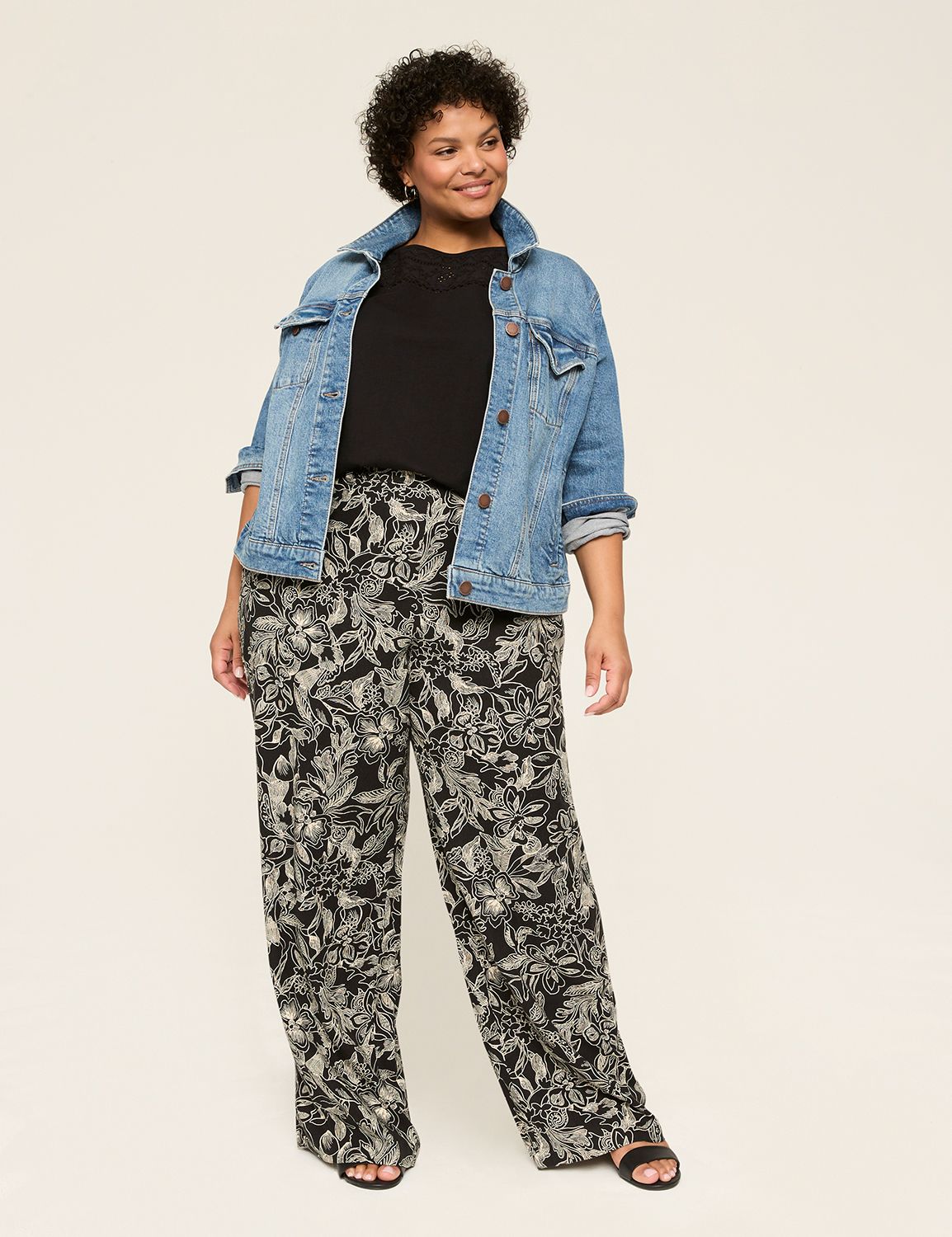 PULLON LINEN RELAXED STRAIGHT Print Product Image 3