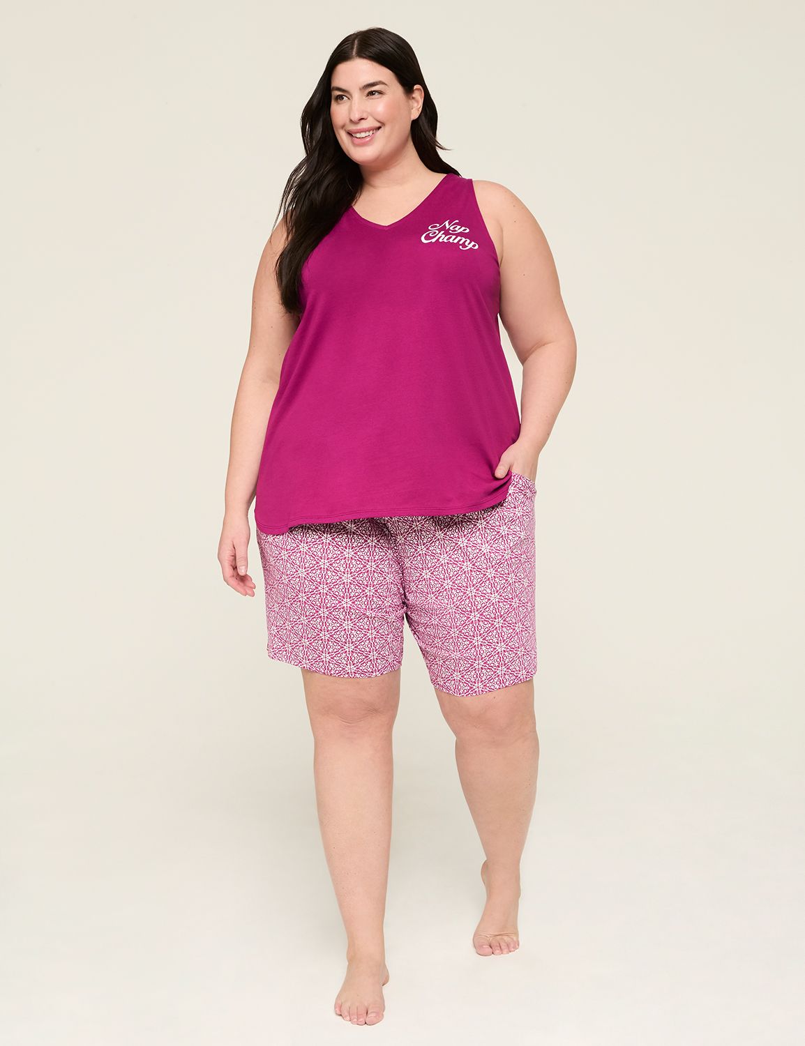 Trinity Blue Cotton V Neck Tank main image 0